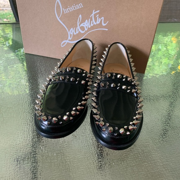 New Christian Louboutin Shoes Mattia Spikes Donna Loafers @louboutin size 35 - Picture 4 of 16